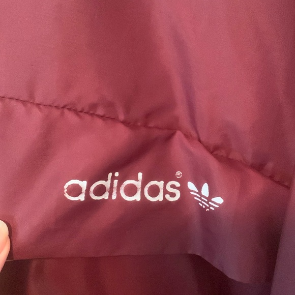 Vintage Adidas Burgundy Anorak Windbreaker 80s 90s Packable Jacket Size Large - Picture 5 of 15
